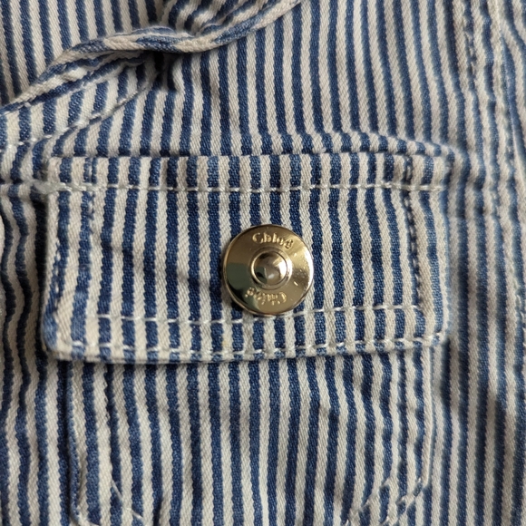 Chloé authentic toddler girl romper wide legged striped denim 2T - Picture 9 of 10